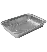 ŞeyliŞeyler - Alüminyum Yemek ve Meze Kasesi 2500 gr 50 Adet - Büyük Boy Paket Servis Kabı (Kapak Dahil Set)