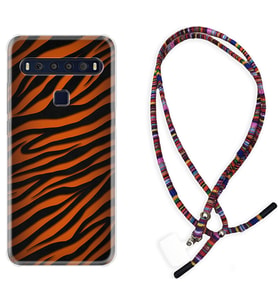 TCL 10L 10 Plus 10SE 20E 20SE 30 L7 Kılıf Boyun Asklı Rasta Silikon Leopar Yeni 1676