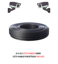 FURY Yer Altı CCTV Kablo 2+1 0.5mm Polietilen Güvenlik Kamera Kablo 100m