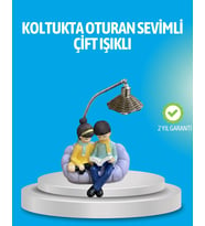 Romantik Çift Figürlü Okuyan Çift Masa Lambası Dekoratif Led Aydınlatma