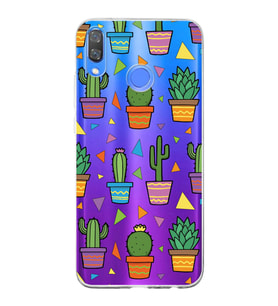 PrintiFy Huawei Y9 2019 ile Uyumlu 1mm Slim Fit Water Color 4 Baskılı Şeffaf  Kılıf
