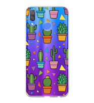 PrintiFy Huawei Y9 2019 ile Uyumlu 1mm Slim Fit Water Color 4 Baskılı Şeffaf  Kılıf