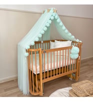 Pamuka Aparatlı Beşik Cibinlik Baby Green