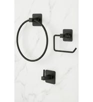 Yapışkanlı Set Havluluk Wc Tuvalet Kağıtlık Askılık Siyah