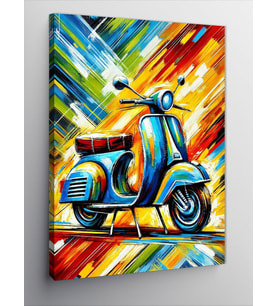 Kanvas Tablo Renkli Vespa Motoru