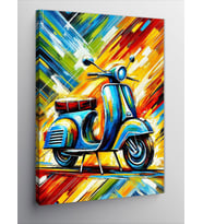 Kanvas Tablo Renkli Vespa Motoru