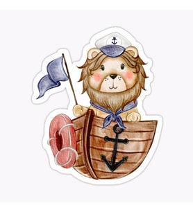 UFak Bebek Aslan Araba Oto Sticker Etiket Renkli W9
