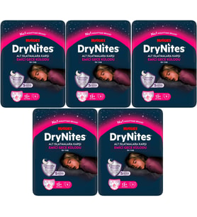 Drynites Emici Gece Külodu/Külot Bez Kız 13+ Yaş (48-60KG) X Large 45 Adet (5PK*9)
