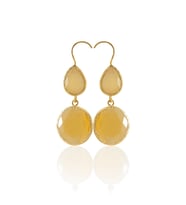 Kadir Jewellery 22 Ayar Altın Kaplama Kadın Taşlı Küpe -El İşçiliği Ve Hipoalerjenik Küpe
