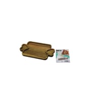 AKASYA DİKDÖRTGEN  3 BÖLMELİ=2İN1 KALP KULP - BÖLME + 1 AHŞAP BAMBU SERVİS SUNUM TEPSİ - TAHTASI  25 X 14 X 1.4CM (5343)