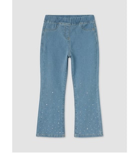 LCW Kids İndigo İspanyol Paça Taşlı Kız Çocuk Jean Pantolon
