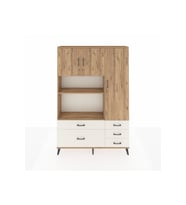 Arges Dolap 7 Raflı 5 Çekmeceli 3 Kapaklı 132x30x195 Çam-Çam/Aytaşı