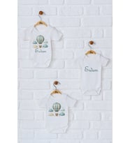 Pia Baby Premium %100 Pamuk İsme Özel Organik Baskılı Üçlü Set Çıtçıtlı Bebek Body Zıbın Modelleri 5050-18 (Ekru)