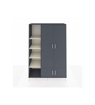 Hyperion Dolap 6 Raflı 4 Kapaklı Tek Askılı 132x44x195 Antrasit-Antrasit/Aytaşı