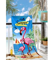 Plaj Havlusu 75x150 Flamingo Desenli