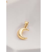 MOOM MÜCEVHERAT 14 Ayar Altın Hilal Kolye Ucu