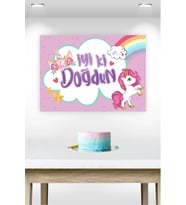 Unicorn Temalı Doğum Günü * Branda Afiş 50x70 cm
