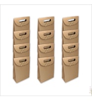 El Geçmeli Kraft Karton Çanta 16 x 12 x 6 cm - 12 Adet (STD)