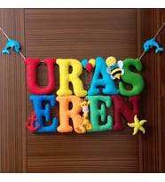 Renkli Hayallerim Uras Eren İsimli Bebek Kapı Süsü