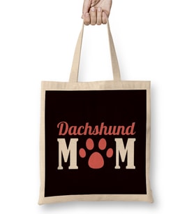 Dachshund Mom Paw Puppy Wiener Sausage Dog Breed Bez Çanta Uzun Saplı