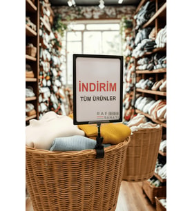 A4 Mandallı Fiyatlık Etiketlik Sepet Raf Askılık Fiyat Etiketi Çerçeveli Market Mağaza Fiyatlık
