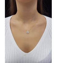 Kar Tanesi 18K Altın Kaplama Zirkon Taşlı Kolye (Karışık)