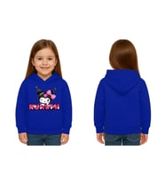 Unisex Baskılı Çocuk Swaetshirt Kapüşonlu 3 İplik Şardonlu Kuromi baskılı (SAKS MAVI)