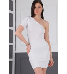 Z2015 DEWBERRY BAYAN ELBİSE-KAR BEYAZ
