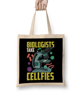 Cute Biologists Take Cellfies Science Selfies Pun Bez Çanta Uzun Saplı