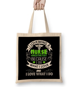 I Love Being a Nurse Anesthetist CRNA Bez Çanta Uzun Saplı