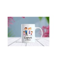 Canım Ailem Yazılı Kupa Bardak (Beyaz)
