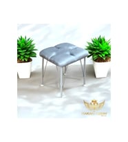 Açık Gri Metal Ayaklı Puf 40x45 Cm
