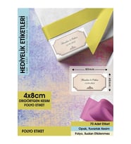 ŞEKİL 2, KAHVERENGİ ZEMİNLİ VİNTAGE ETİKET - 4X8CM DİKDÖRTGEN DÜZ KESİM - 70 ADET FOLYO STİCKER