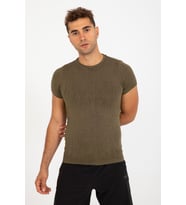 Maraton SlimFit Erkek Bisiklet Yaka Haki T-shirt
