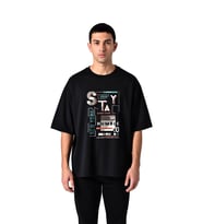 New York Mahallelerinin Ruhu Baskılı Erkek Oversize Tişört