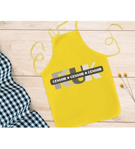 BK Gift Fcuk Tasarımlı Sarı Mutfak Önlüğü Aşçı Hediyesi, Arkadaşa Hediye-5