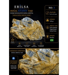 Sertifikalı Doğal Kyanit Taşı Kütle – Ham Lifli Kristal Yapılı Koleksiyonluk Mineral Taşı NO3