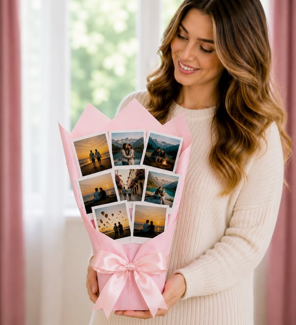 Kişiye Özel 8 Fotoğraflı Fotoğraf Buketi