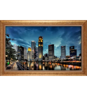 Çerçeveli Paspartulu Manzara Tablo bm1400 (Gold)