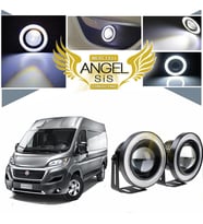 Fiat Ducato Uyumlu, Universal Mercekli Led Angel Sis Farı, 76mm Beyaz Renk