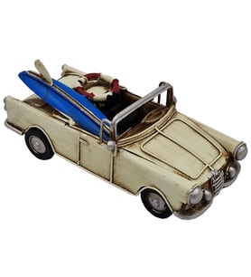 Dekoratif Vintage Metal Araba Biblo - Sörf Tahtalı Klasik Cabrio - Küçük Boy