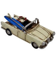 Dekoratif Vintage Metal Araba Biblo - Sörf Tahtalı Klasik Cabrio - Küçük Boy