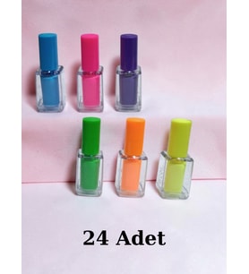 24 Adet Oje Şeklinde Fosforlu Kalem