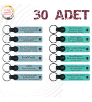 Gök Mavi & Turkuaz, 30’lu Set,Kişiye Özgü Yazılı Anahtarlık, Seyahat Acentesi Müşterilerine Hediye