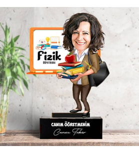 Kadın Fizik Öğretmenlerine Hediye Karikatürlü Biblo