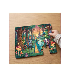 Masalsı Orman Tasarımlı 24 Parça Ahşap Çocuk Puzzle