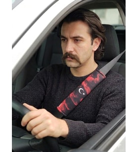 Dijital Baskılı Emniyet Kemeri Pedi, Türk Bayrağı Temalı, 26 cm, Yumuşak Süngerli, Universal, 2 Adet