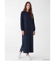 LCW Modest Lacivert Bisiklet Yaka A Kesim Sweat Elbise