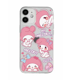 Iphone 12 Uyumlu Melody Kuromi Desenli Şeffaf Telefon Kılıfı