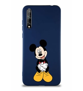 Huawei P Smart S Soft Premier Kapak Mickey Mouse-A Tasarımlı Silikon Kılıf - Lacivert (Şeffaf)
